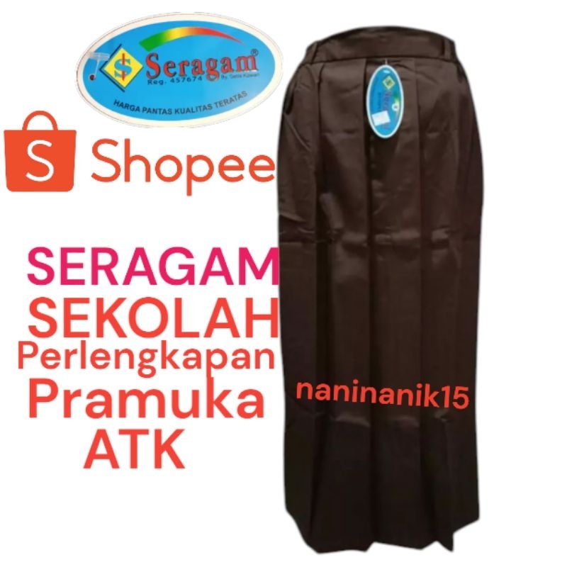 ROK PANJANG COKLAT REMPEL SD SMP SMA SMK MEREK SERAGAM / PRAMUKA