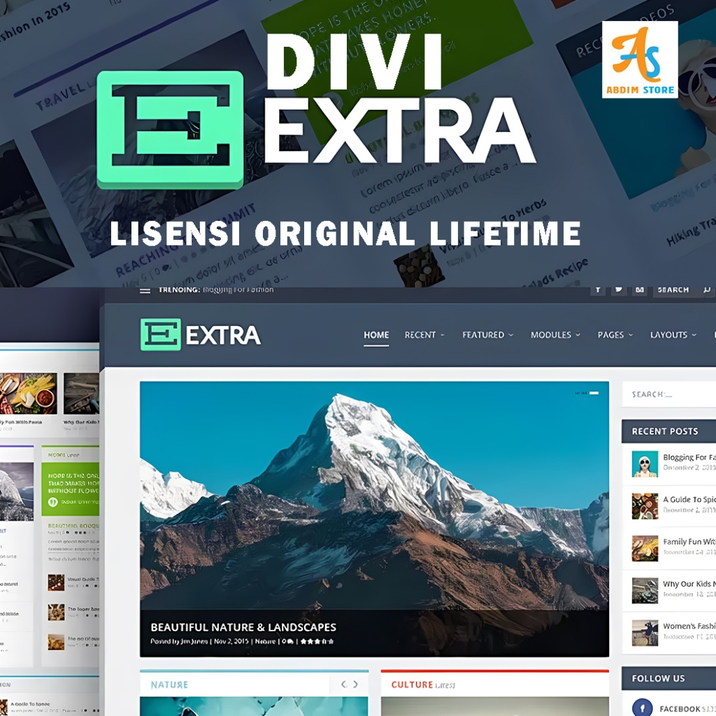 Divi Extra - Ultimate Magazine WordPress Theme & Visual Page Builder (Original Lisensi Lifetime)