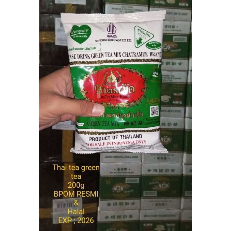 

Thai tea green tea chatramue 1dus 200g sudah BPOM Resmi dan logo Halal