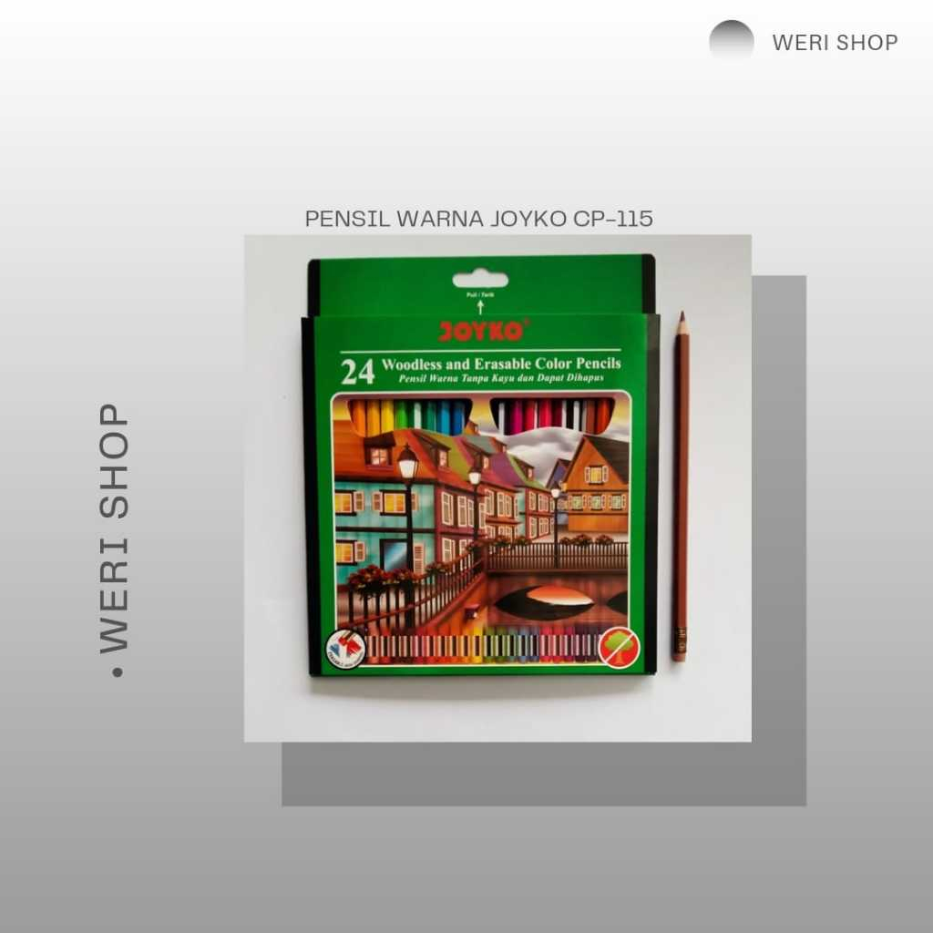 

PENSIL 24 WARNA PENGHAPUS MERK JOYKO CP-115 BERKUALITAS (PER SET)
