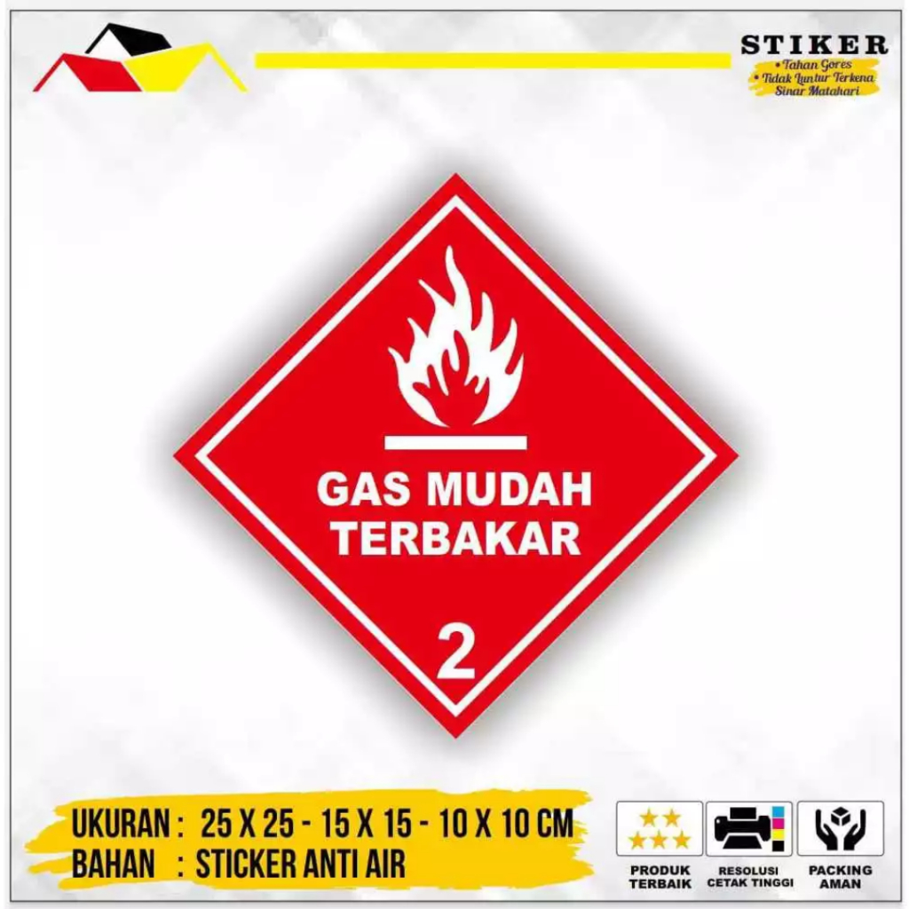 

Stiker Simbol Label K3 Limbah B3 Hazmat Gas Mudah Terbakar
