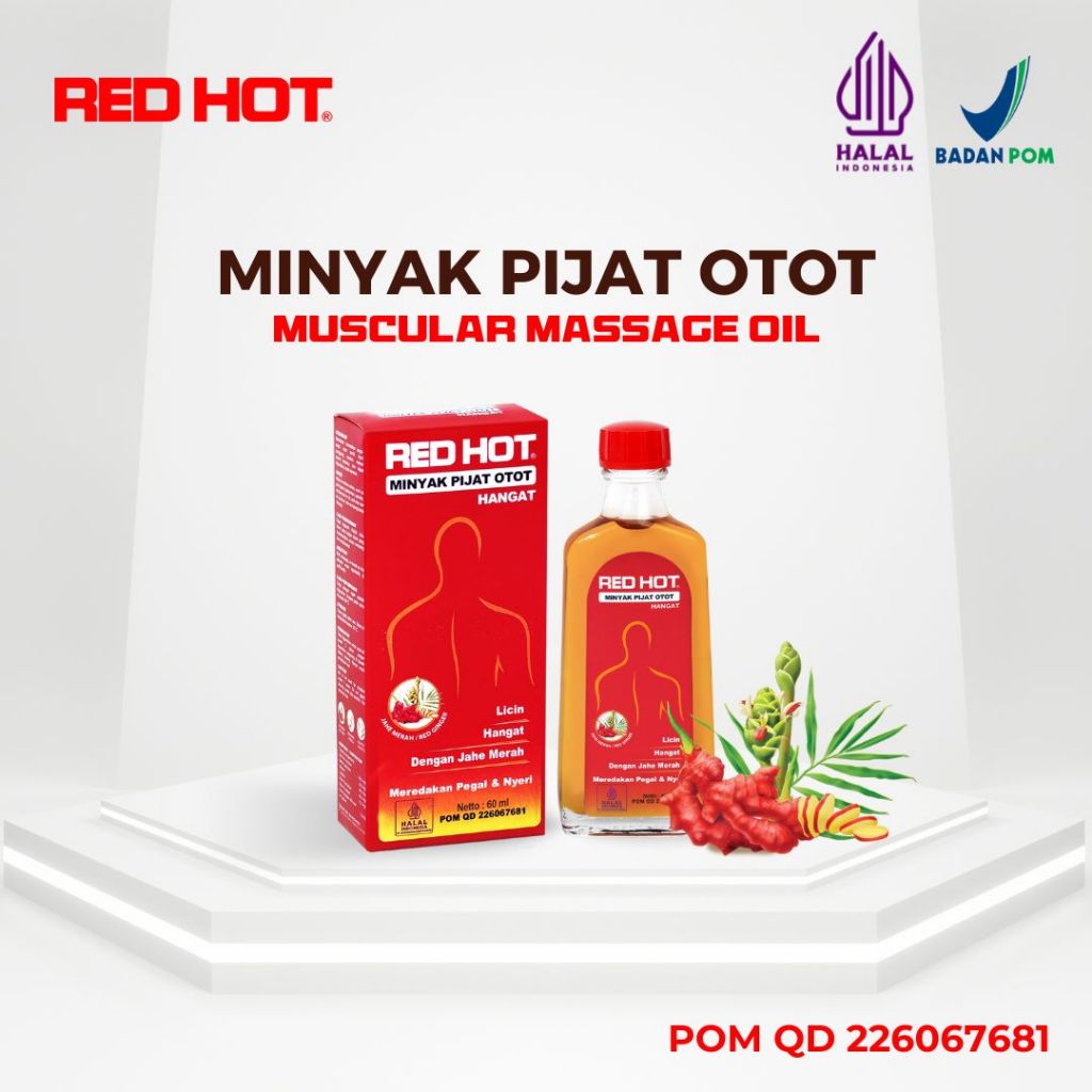 RED HOT Minyak Pijat Otot Hangat Jahe Merah