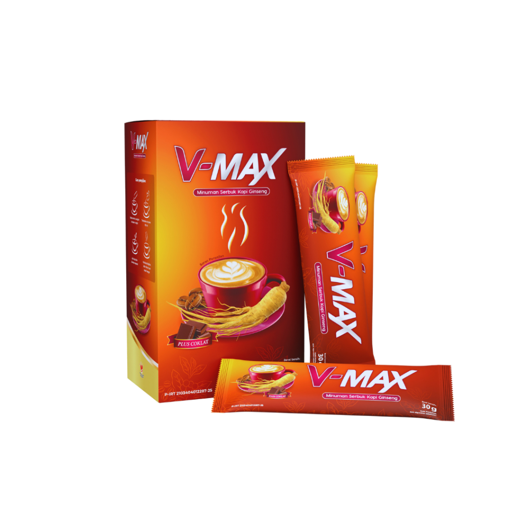 

Kopi V Max Penambah Stamina Gairah Wanita Rasa Cokelat 1 Box isi 10 Sachet