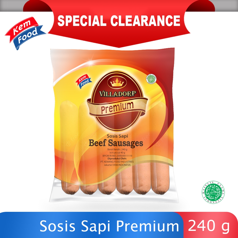 

Villadorp Beef Sausage - Sosis Sapi Premium 240gr (Clearance)