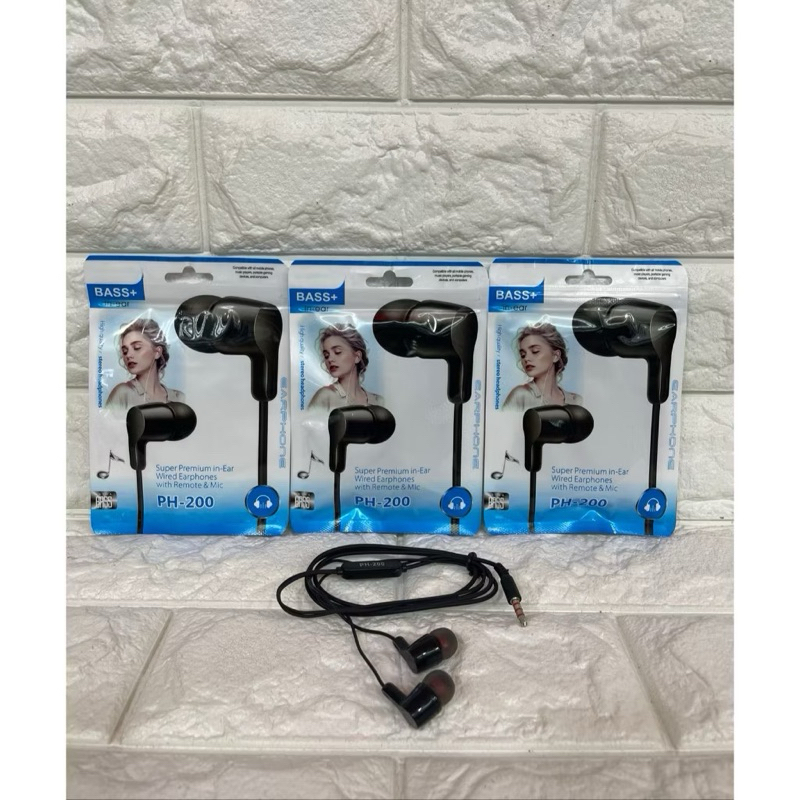 Handsfree Philips PH-200 + Mic Headset Stereo Erphone Sound Quality Extra Bass