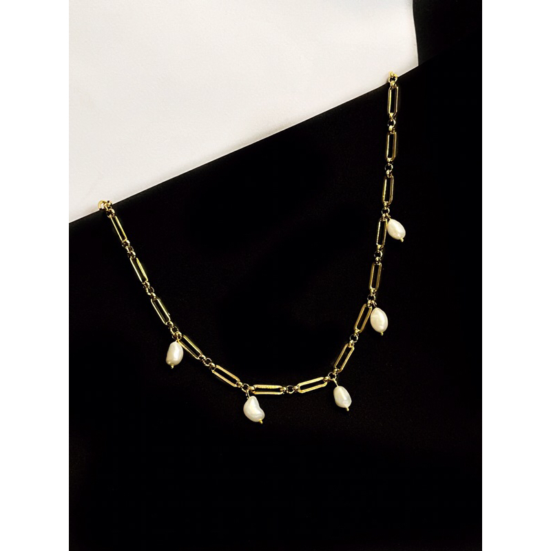 MONTREAL Necklace - Cultured Pearl Charm Necklace [Kalung Mutiara Asli]