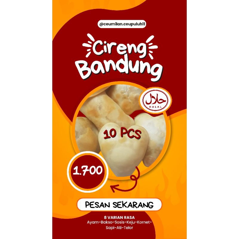 

Cireng Jadul Bandung isi 10 pcs Cireng isi enak gurih-guring enyoy