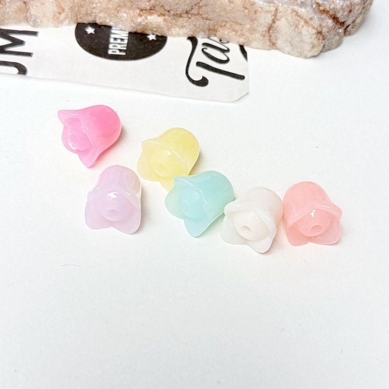 Tulip Pastel Jelly Manik toping Flowers