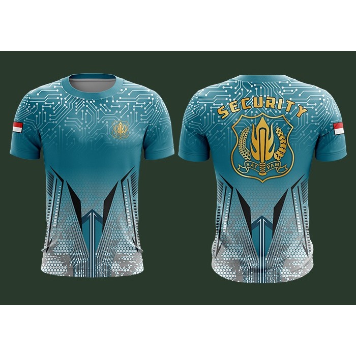 KAOS JERSEY SECURITY BIRU KEREN