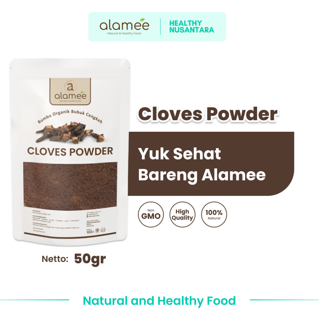 

ALAMEE Cengkeh Bubuk Clove Powder Ground Spice Murni Asli Tanpa Campuran Bumbu Organik