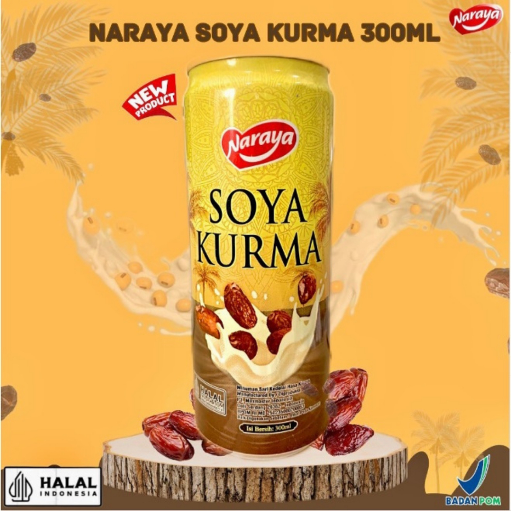 

NARAYA SOYA KURMA 300ML / SUSU KEDELAI RASA KURMA MINUMAN KALENG BERNUTRISI