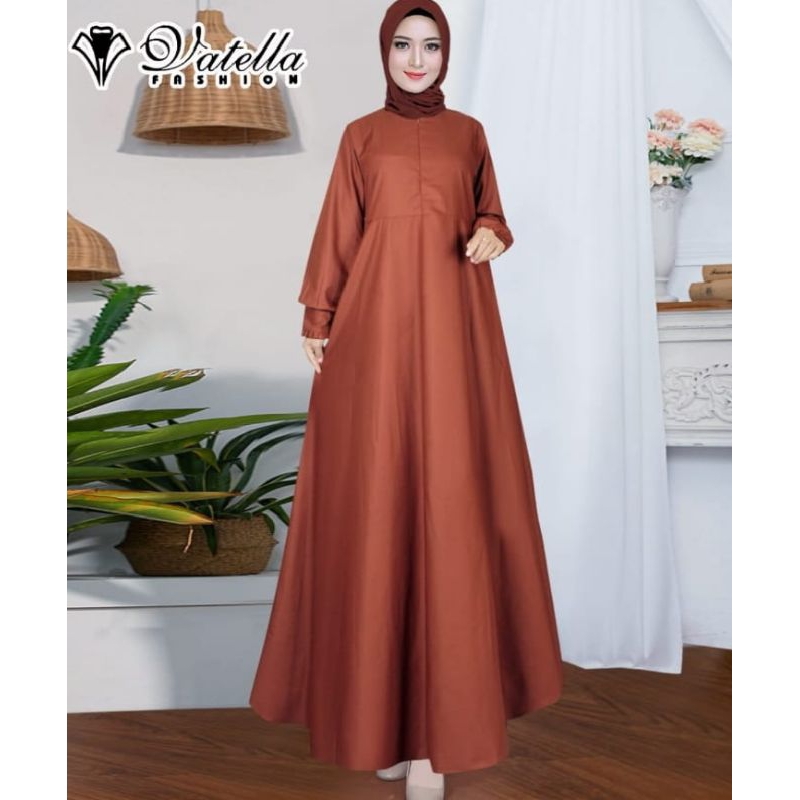JUMBOO Gamis polos terlaris bahan toyobo premium-gamis muslimah kekinian