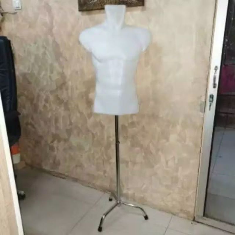 Patung Manekin Cowok Setengah Badan + Kaki Tiang Besi Patung Pria Manekin Pria Manekin baju Pria