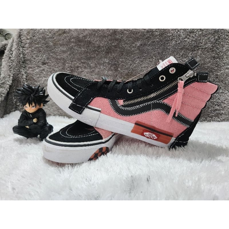 Vans Off The Wall ; Sneakers High ; SKy Hi 8 ; Sepatu Vans Ori ; Vans Black Pink Icing Sky 8 HI  ; S