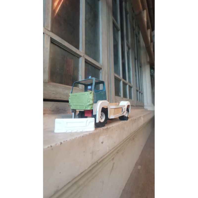 miniatur truk plastik full mbois, tnp bak