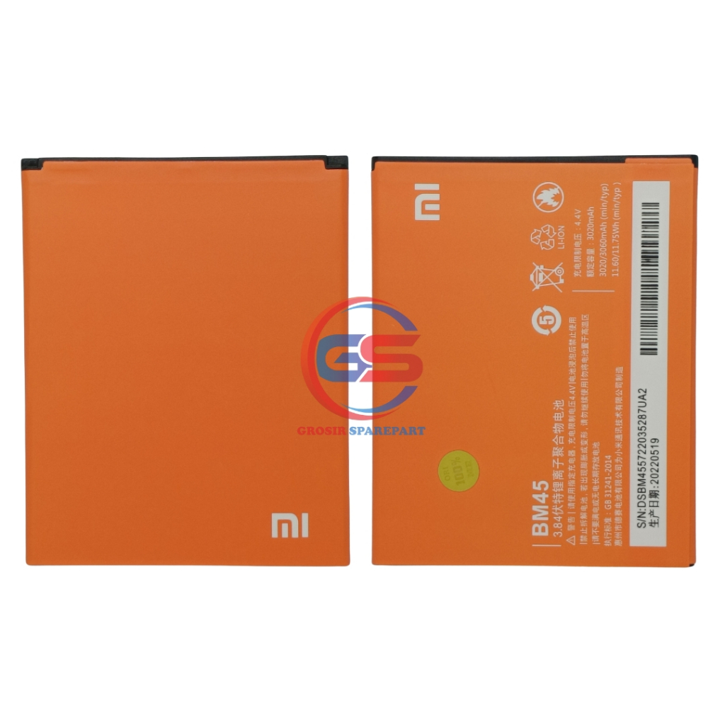 BATTERY / BATERAI / BATRE XIAOMI FOR REDMI NOTE 2 / BM45 / BM-45 ORI