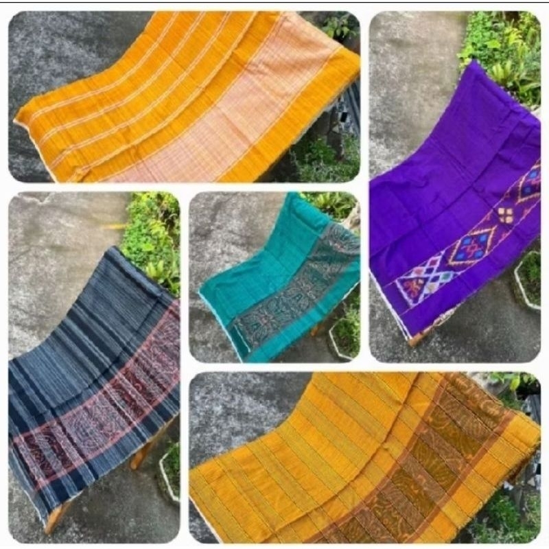 MURAH Kain Tenun Endek Bali Tumpal Polos