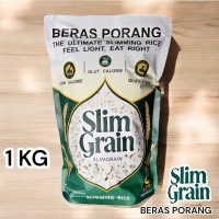 SLIM GRAIN Beras Porang 1 Kg / Beras Porang Indonasi Konjac Beras Rendah Kalori, Bebas Gluten, & Ket