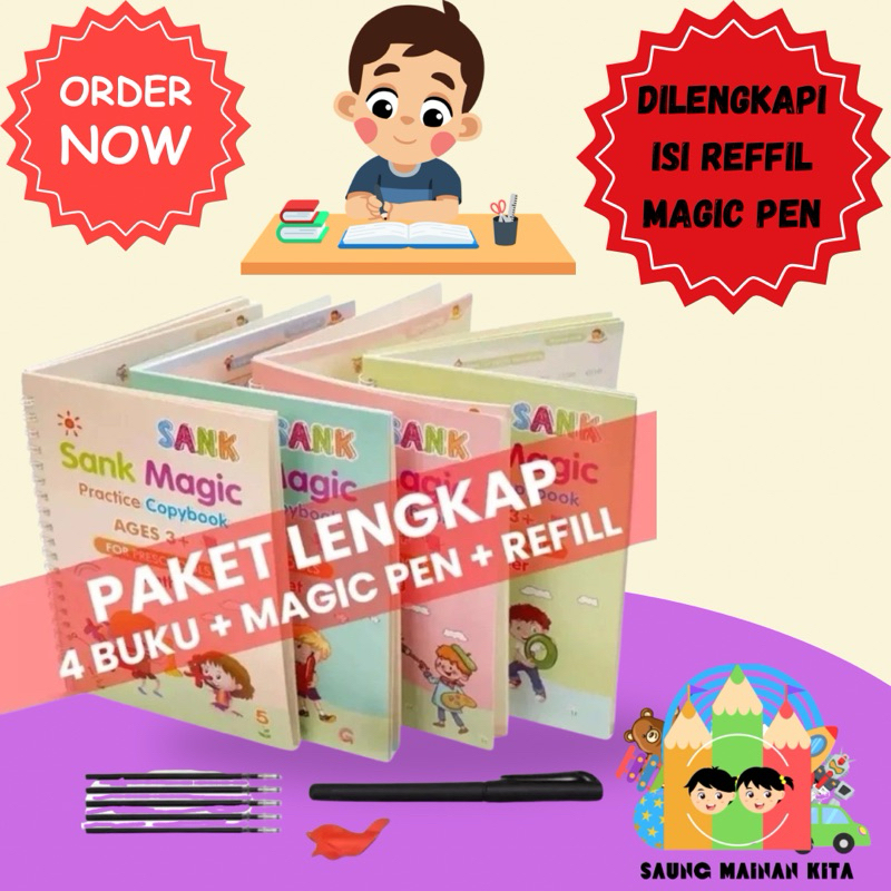 

Buku Sank Magic Tracing Math Drawing book Sarana belajar anak buku ajaib belajar magic pen