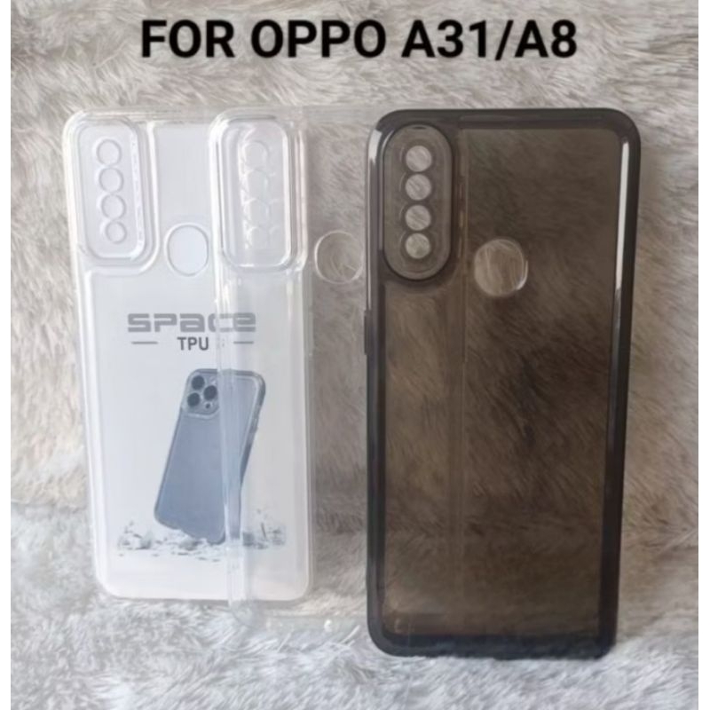 OPPO A31 2020 case hitam bening SoftCase Soft Case TPU Kristal Bening Tahan Banting FULL KARET