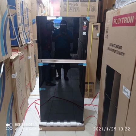 POLYTRON Kulkas 2 Pintu Glass Door : Tipe = PRW-23MNX