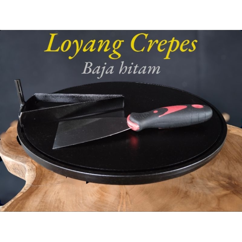 Loyang Crepes baja Hitam/Jerman anti lengket