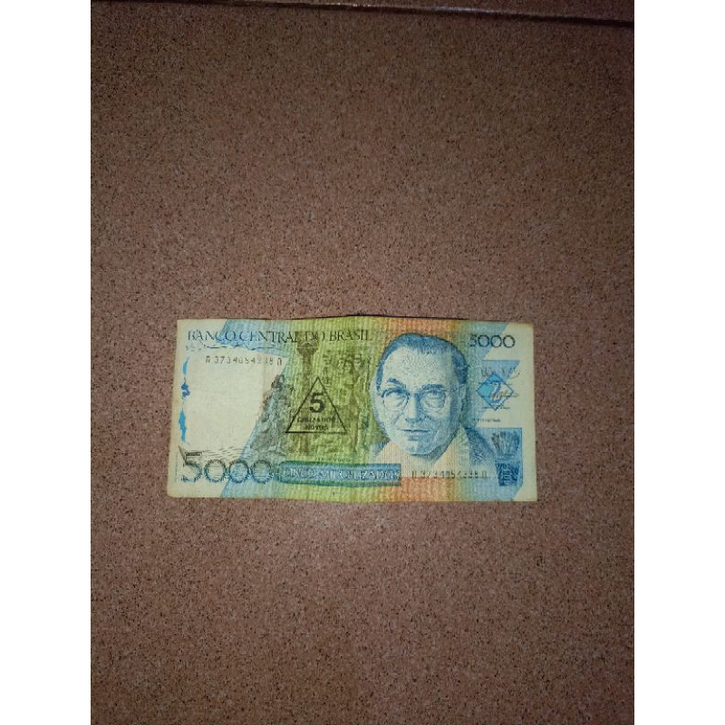 Uang brazil 5000 cinco mil cruzados tahun 1986