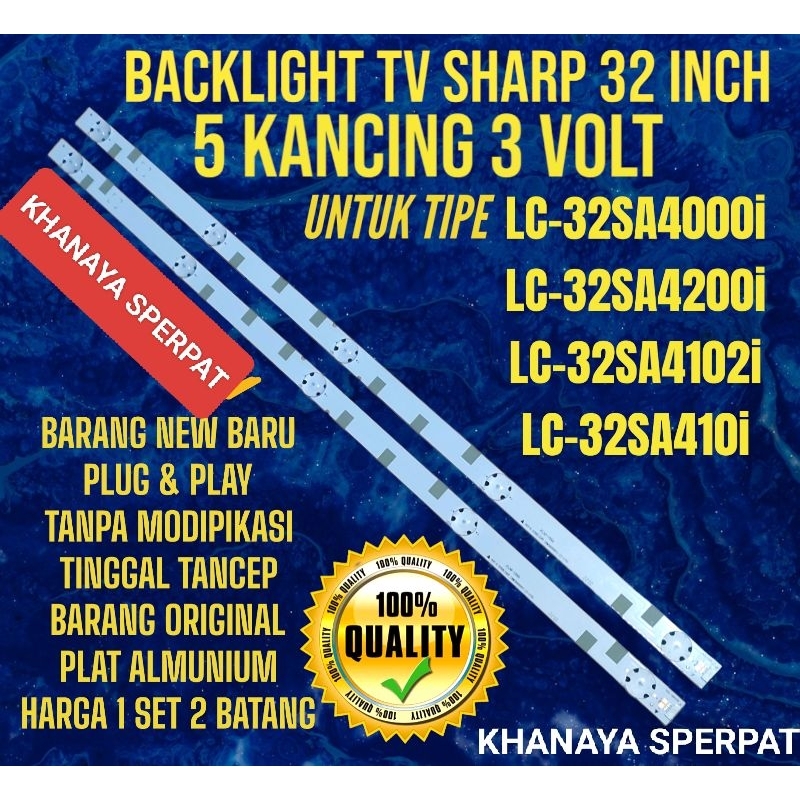 BACKLIGHT TV LED SHARP 32INCH LC32SA4000i LC32SA4200i LC32SA4102i LC32SA410i