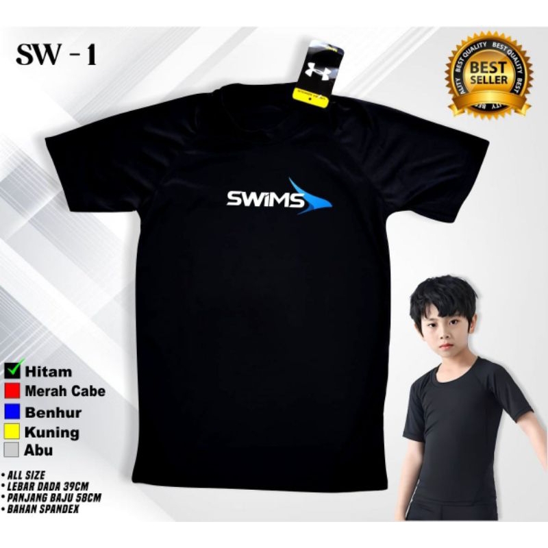 Baju olahraga anak renang - baju renang anak - kaos renang anak