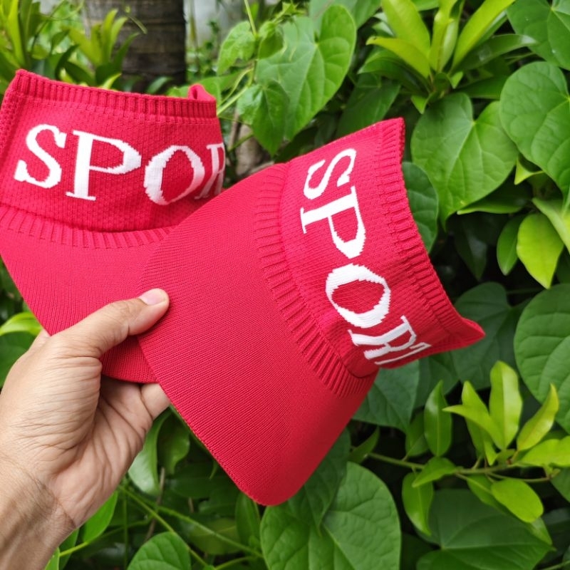 sRpahala khusus merah sport tulisan putih topi zumba topi senam topi golf topi olahraga topi wanita