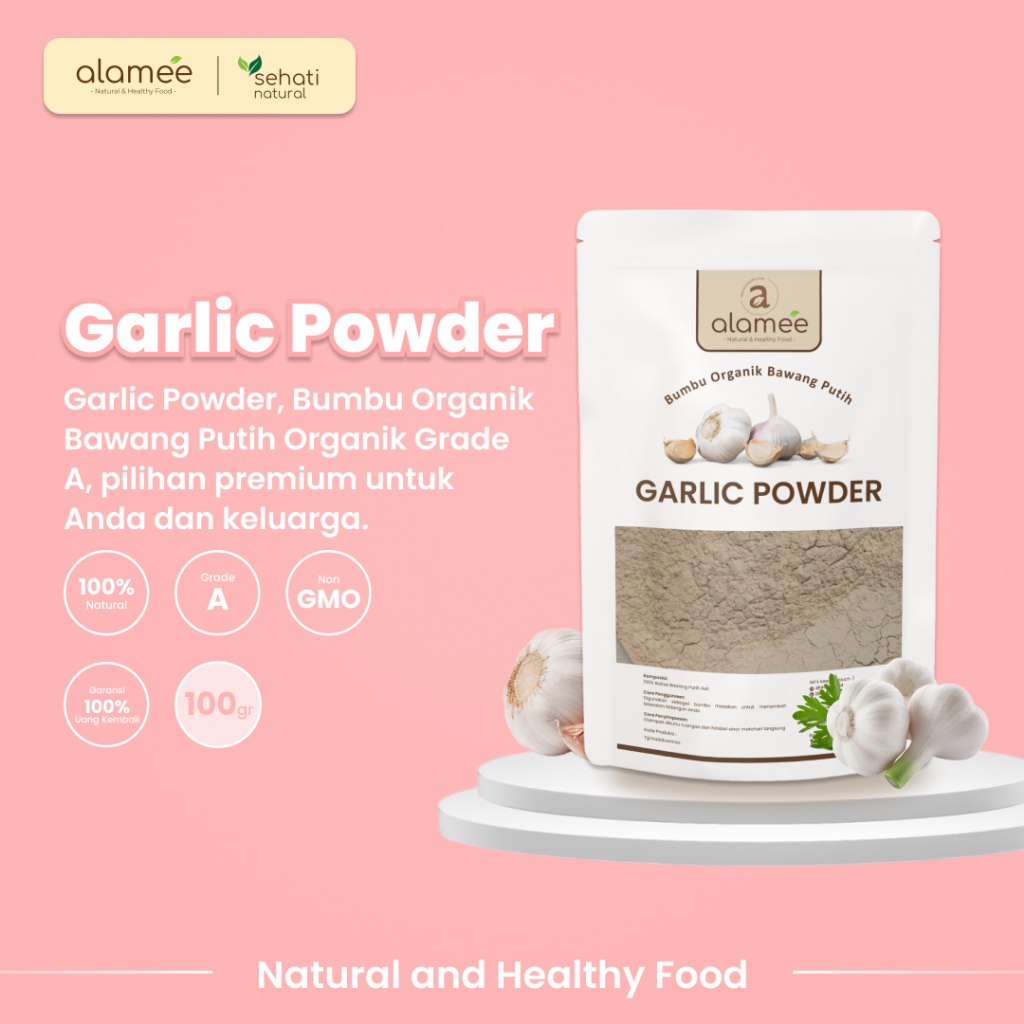 

Bawang Putih Bubuk Garlic Seasoning Powder Bumbu Masak Dapur Organik Rempah Rimpang Murni Asli 100g