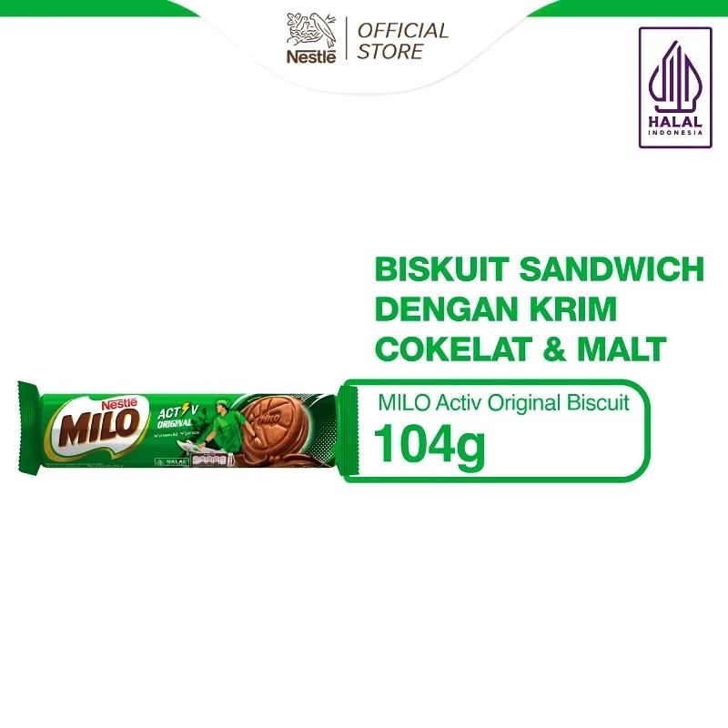 

MILO biscuit sandwich Activ milk /chocolate malt cookies 104 gram