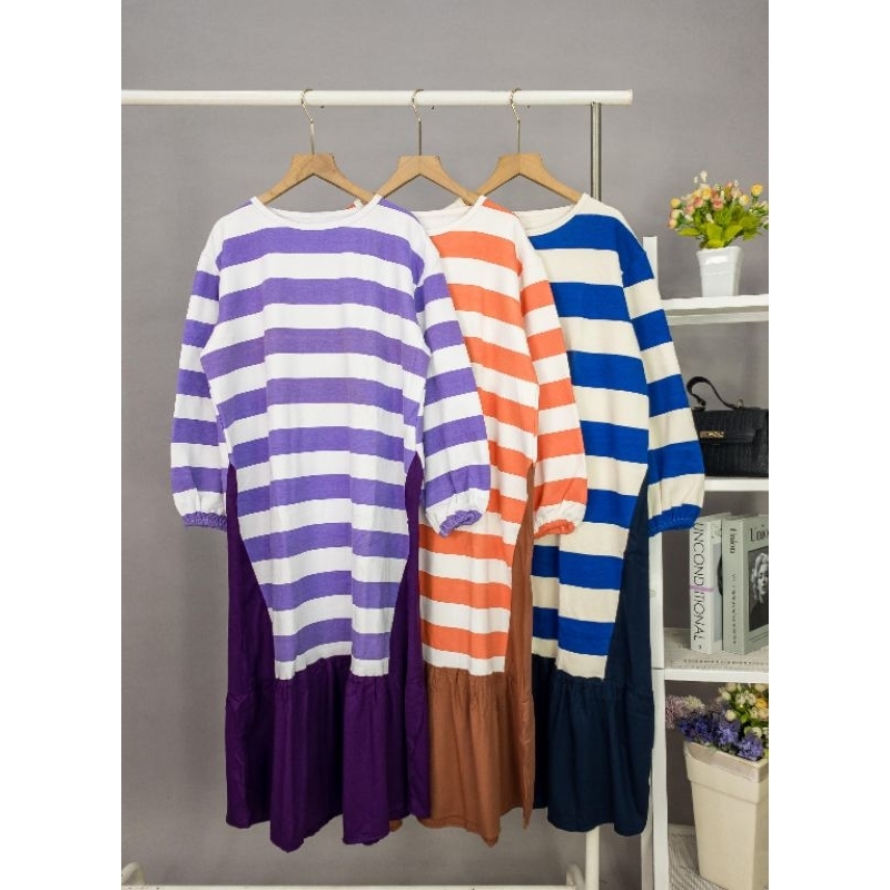 Tunik fleece kombinasi rayon d5476