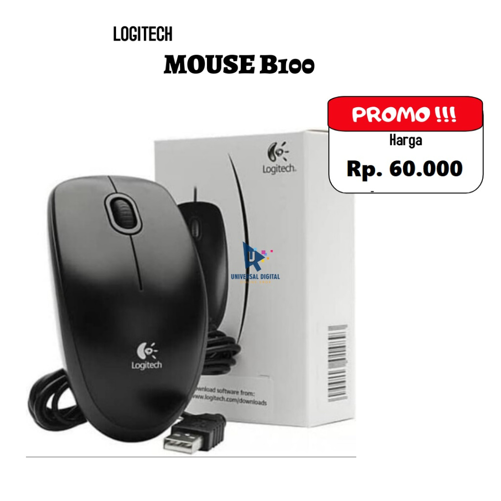 Mouse Logitech B100 ORIGINAL Mouse Logitech B100 Optical USB