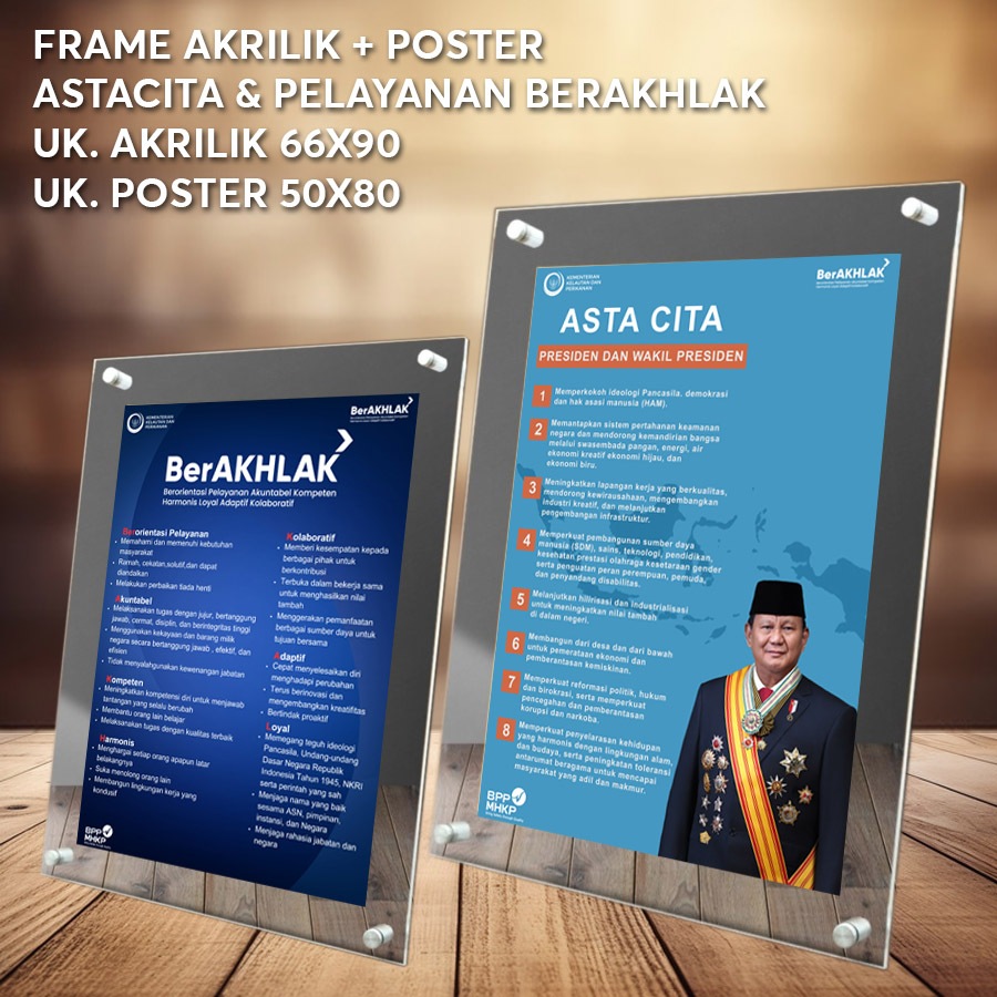 

FRAME POSTER AKRILIK 3+3MM PREMIUM ASTA CITA DAN STANDAR PELAYANAN PUBLIK BERAKHLAK