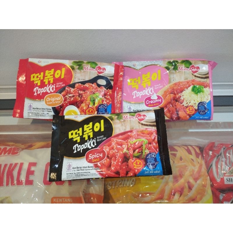 

Mama Suka Topokki Original, Spicy, dan Creamy