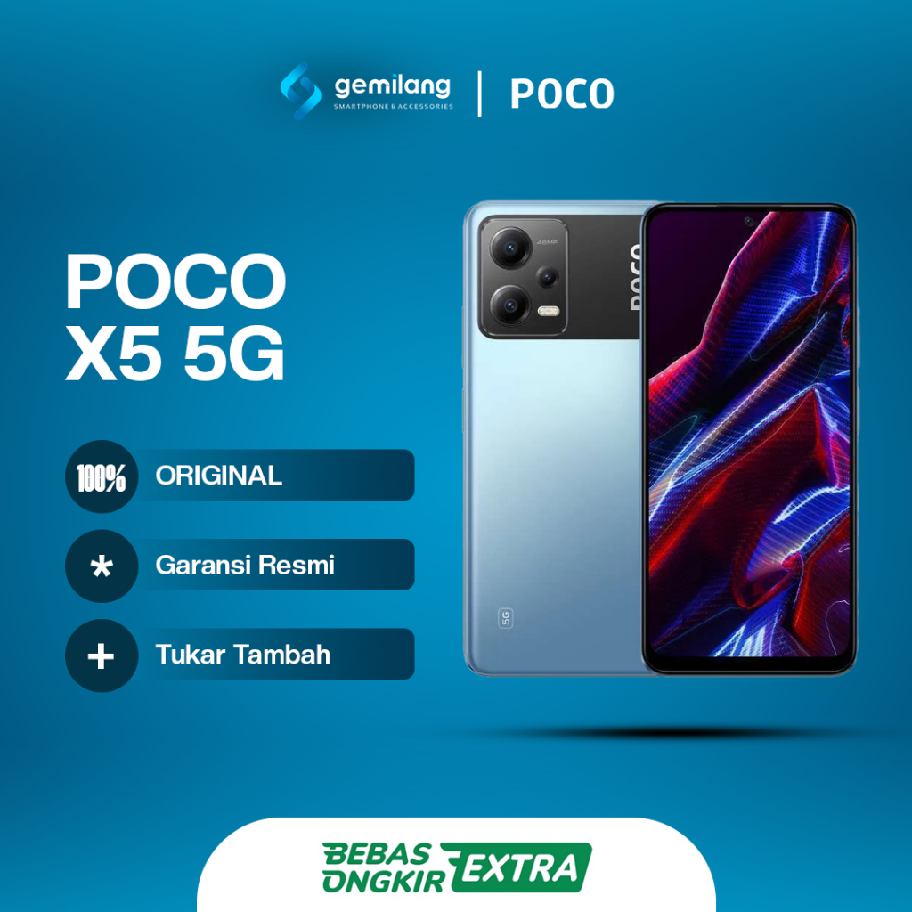 HP POCO X5 5G 8/256GB | XIAOMI POCO SNAPDRAGON 695 | LAYAR 120Hz AMOLED 6,67" 48MP AL TRIPLE KAMERA 