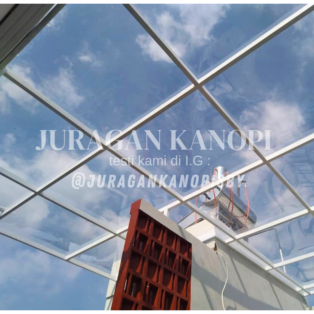 kanopi solarflat 1.2mm rangka bajaringan terpasang surabaya