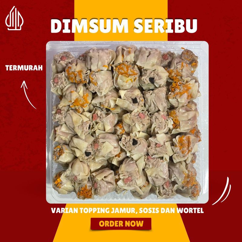

Dimsum Seribuan Topping mix - Dimsum isi 100 pcs (1.6- 2.0 Kg) - Free saus merah