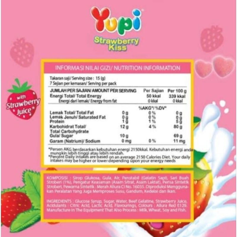 

Permen Yupi Starawberry 120gr