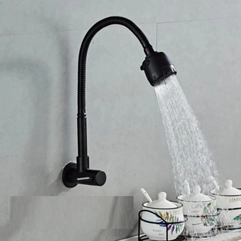 Kran cuci piring tembok stainless hitam/Kran dapur stainless hitam tembok Keran Air Cuci Piring