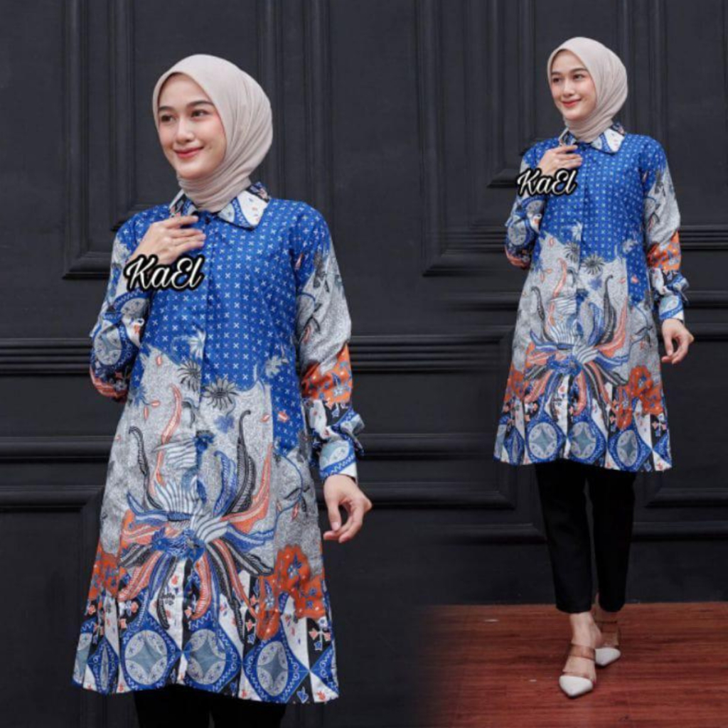 Batik Tunik Wanita  Premium | Tunik Batik Wanita Modern | Ready Seragam Guru Kantor M L XL XXL JUMBO