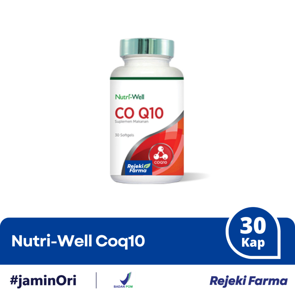 NutriWell CoQ10 isi 30 Kapsul Lunak - Nutri-Well Co Q10 Softgels