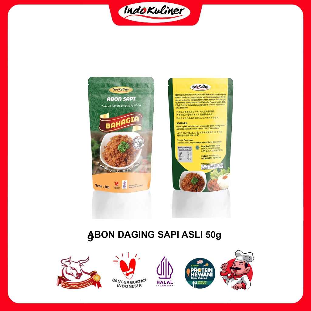 

Indokuliner Abon Sapi Bahagia 50 Gram