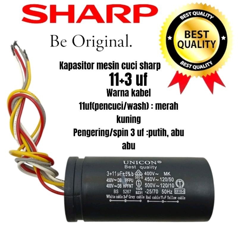 kapasitor mesin cuci sharp 2 tabung ES-T65M ORIGINAL