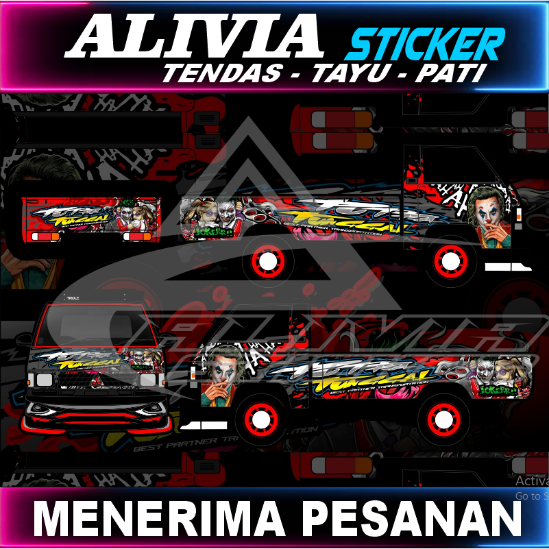[TERBARU]Stiker Full Body Mobil Pick Up L300-Stiker Variasi-Stiker Joker-Stiker Bebas Request