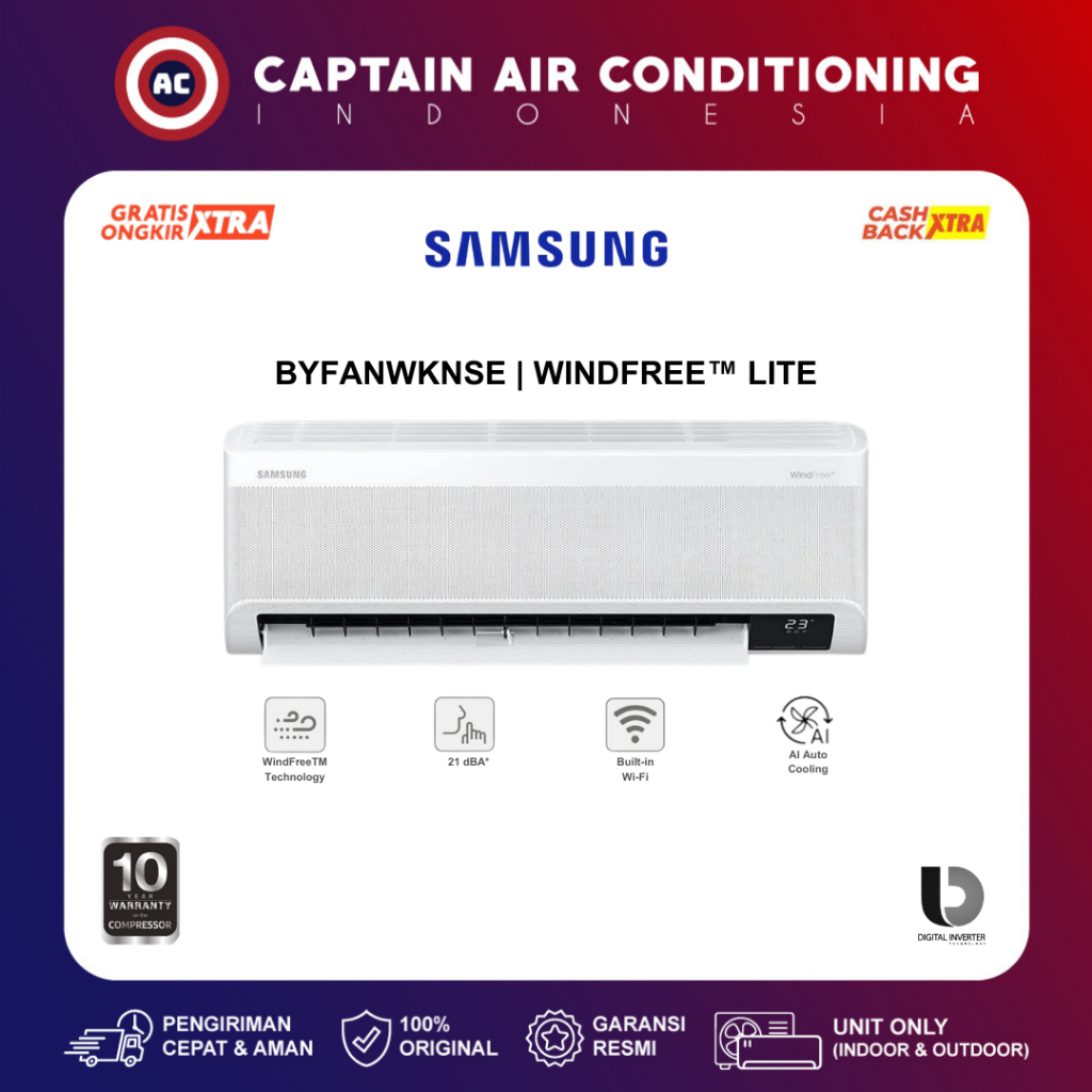 SAMSUNG AC Split AR18BYFANWKNSE 2 PK WindFree™ Lite Inverter
