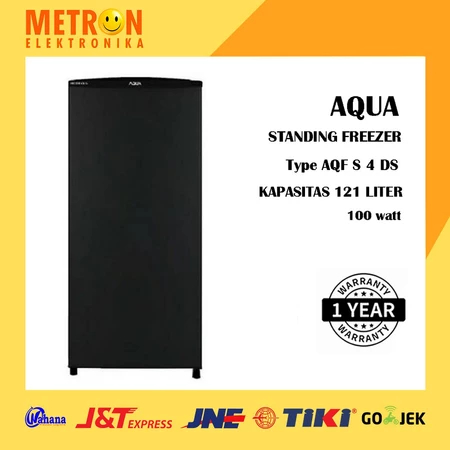 AQUA AQF S 4 DS HITAM / STANDING FREEZER 4 RAK / AQFS4DS