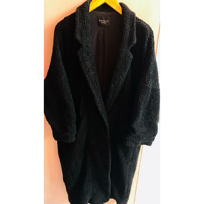 SHERPA LONG BLACK COAT MADE IN JAPAN FULL FURING LD 140 Pnjg 108 TEBALL HITAM LEGAM COWO CEWE CAKEP 
