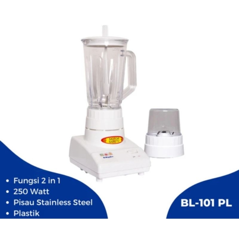 Blender Miyako BL-101 PL | Blender Plastik Miyako BL 101 PL - Blender 2in1 Miyako BL101PL